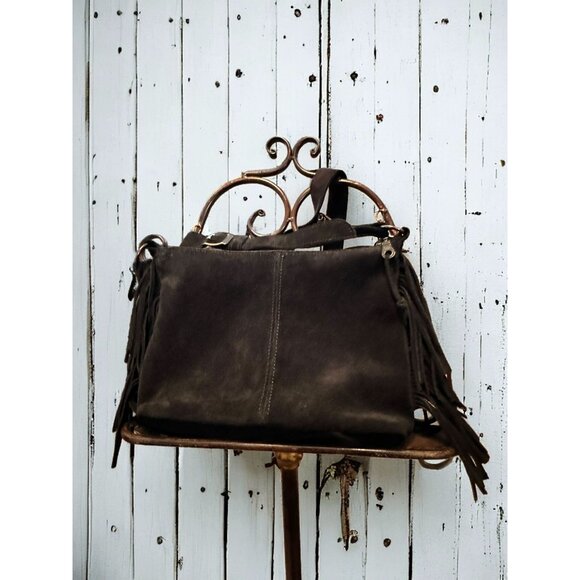 Minnetonka Suede Leather Side Fringe Crossbody Purse - Picture 4 of 9